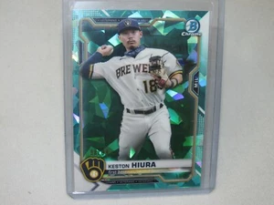Keston Hiura * 2021 Bowman Chrome Sapphire * Aqua 98/99 * Milwaukee Brewers - Picture 1 of 5