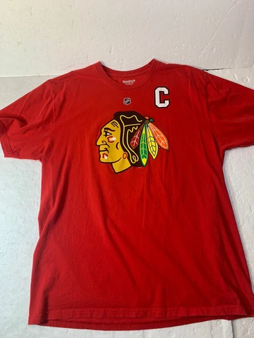 NHL Reebok Jonathan Toews Jersey T-Shirt Size XL Cover