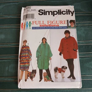Simplicity 8386 Full Figure 1 Size, Hooded Cape & Dog Coat UNCUT - FREE SHIPPING - Picture 1 of 3