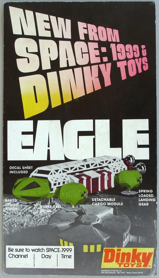 Dinky Toys Eagle Transporter 1974, Space 1999 caballete de cartón pieza publicitaria Foto 1 de 1