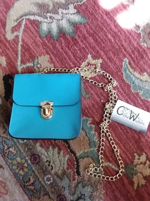 Cartera Bandolera Azul Turquesa Pequeña  Foto 1 de 4