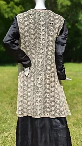EDWARDIAN FLORAL CHEMICAL LACE OPEN FRONT VEST FOR DRESS - Picture 1 of 7