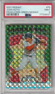2021 Panini Green Mosaic Prizm Producers #P6 Juan Soto Nationals PSA 9 MINT - Image 1 of 2