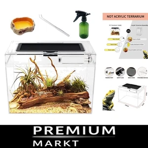 Mini Terrarium Komplettset Kunststoff transparent für Reptilien Insekten Amp... - Bild 1 von 2
