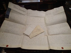 (B14) 1814 Vellum indenture, Land in Chappel Field Mepsal otherwise Meppershall - Picture 1 of 6