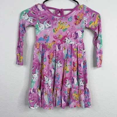 My Little Pony x Bums & Roses Dress Girls 4T Pink Unicorn Rainbow Cartoon Bamboo - Image 1 of 4