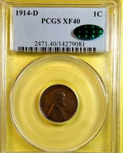 1914-D Lincoln Cent PCGS XF40 CAC - Picture 1 of 4