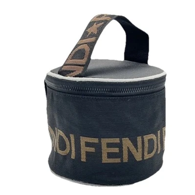 FENDI Canvas nylon Vanity Bag Black authentic from JAPAN - Image 1 of 4