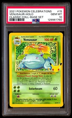PSA 10 Venusaur Holo 15 Celebrations Classic Collection Pokemon - Image 1 of 3