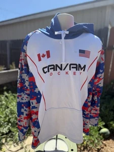 CAN AM Digit Camo Sleeve Hockey Jersey Hoodie Extra Large - Picture 1 of 9