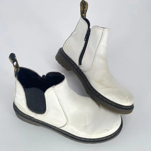 Dr. Martens Chelsea 2976 J Damen-Stiefeletten weiß Leder Reißverschluss Größe 5 - Bild 1 von 6