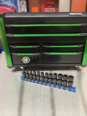 NEW! Matco Tools ADV 12 Pc 1/4” Drive Metric Impact Swivel Socket Set SAUPM126V - Image 1 of 4