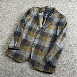 J Crew Ludlow Blazer Mens 40S Brown Blue Plaid Irish Donegal Wool Slim Fit - Picture 1 of 10