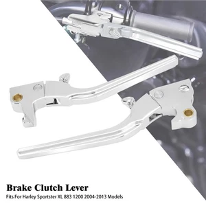 Chrome Brake Clutch Levers Fit For Harley Sportster Iron 883 1200 XL 48 72 04-13 - Picture 1 of 17