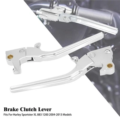 Chrome Brake Clutch Levers Fit For Harley Sportster Iron 883 1200 XL 48 72 04-13 - Image 1 of 4