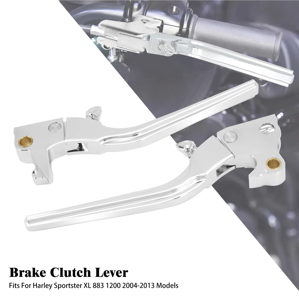 Chrome Brake Clutch Levers Fit For Harley Sportster Iron 883 1200 XL 48 72 04-13 - Image 1 of 4