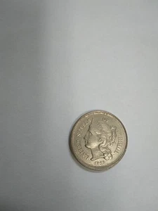 1866 Three Cent Nickel Piece 3C (Fine/Very Fine) - Picture 1 of 4
