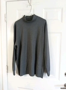 L.L.Bean Men's XLT 100% Cotton Pima T-Shirt Gray High Neck Traditional Fit - Picture 1 of 6