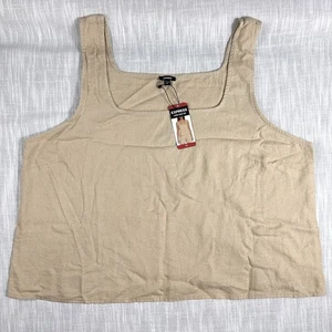 Express Leinenmischung Relaxed Tank Top Square Neck Damen L Creme Landhaus Minimal - Bild 1 von 13