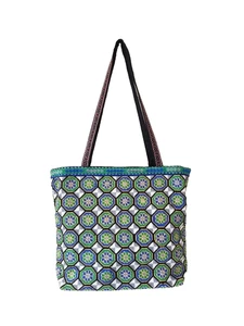 TOP QUALITY  CROSS STITCHED HAND EMBROIDERED UZBEK SILK  TOTE BAG - Picture 1 of 9