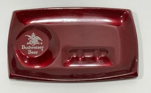 Vintage Budweiser Bier Aschenbecher rot Bar Werbung ANHEUSER BUSCH rechteckig - Bild 1 von 8