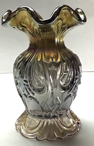 Antique Imperial Glass Rococo Carnival Smoke Vase - Picture 1 of 13