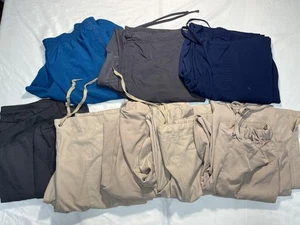 Scrubstar Scrub Pants Lot Of 8 XL Pair Navy Gray Blue Tan Cargo Medical - Picture 1 of 24