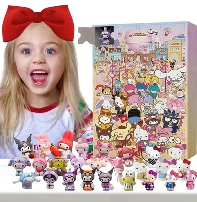 Caja Ciega 24 Días Navidad Cuenta Regresiva Calendario de Adviento Inspirado en Sanrio Hello Kitty Foto 1 de 4