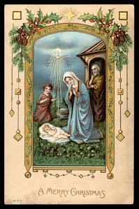 Postcard Christmas Nativity Scene - Picture 1 of 2