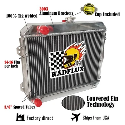Radiador de aluminio #CC482 para Toyota Corolla l4 1975-1979 1,2 L 1976 1977 1978 Foto 1 de 4