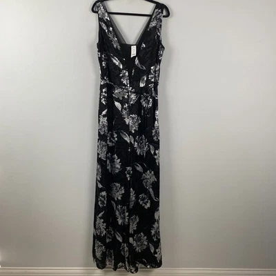 Mono Casa Blanca Mercado Negro Floral Negro Burnout Talla 12 Pierna Ancha Foto 1 de 4