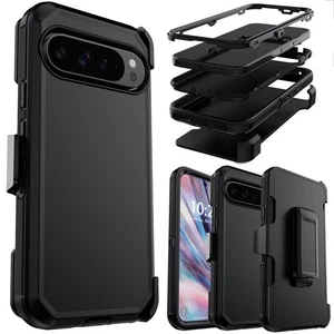 For Google Pixel 9/Pro/Pro XL Rugged Hybrid Phone Case Cover / Belt Clip Holster - Picture 1 of 32