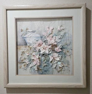 Großes hervorragendes Marcus Tucker "A Floral Scene" Mixed Media Kunstwerk - signiert/gerahmt - Bild 1 von 4