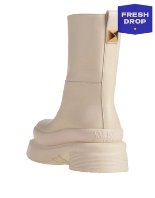 PVP €980 VALENTINO GARAVANI Botines de Cuero US8.5 UK5.5 EU38.5 Tachuela Romana Foto 1 de 4