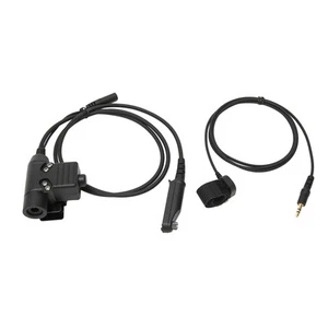 `Throat Mic Headset 7 1mm Stecker Mit Ptt Adapter Push-To-Talk Für U - Photo 1/24