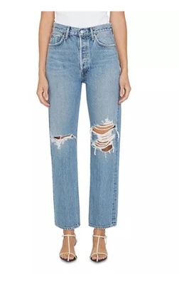 Agolde Años 90 Cintura Pellizcada Alto Recto Para Mujer 26 Algodón Orgánico Envejecido Foto 1 de 4