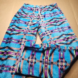 Aztec Plush Lounge Pants Women's Large/ XL Win Win Thick Fleece - Picture 1 of 7