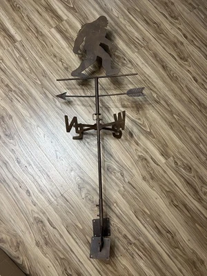 Bigfoot Sasquatch Metal Weathervane Roof Mount Outdoor Garden Yard Rustic Art - Image 1 of 4