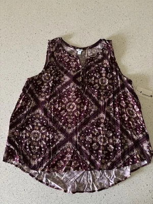 Camiseta sin mangas Sonoma XL borgoña con detalles de cachemira amarilla elegante nueva con etiquetas Foto 1 de 4