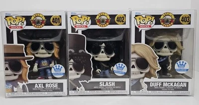 Funko Pop! Rocks Guns N Roses Skeleton Set of 3 Axl Slash Duff Exclusive W/Prot.