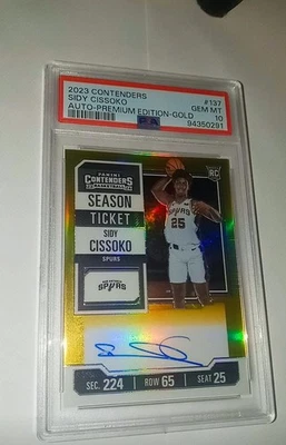 Сезонный билет 2023-24 Contenders No137 Sidy Cissoko Gold Rc /10 Psa 10 eBay 1:1 - Изображение 1 из 2