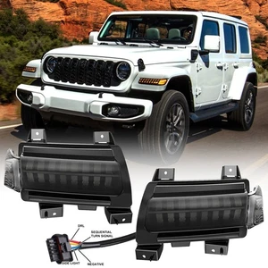 2X Front Fender LED Turn Signal Light For Jeep Wrangler Sport S JL JLU 2018-2025 - Bild 1 von 15