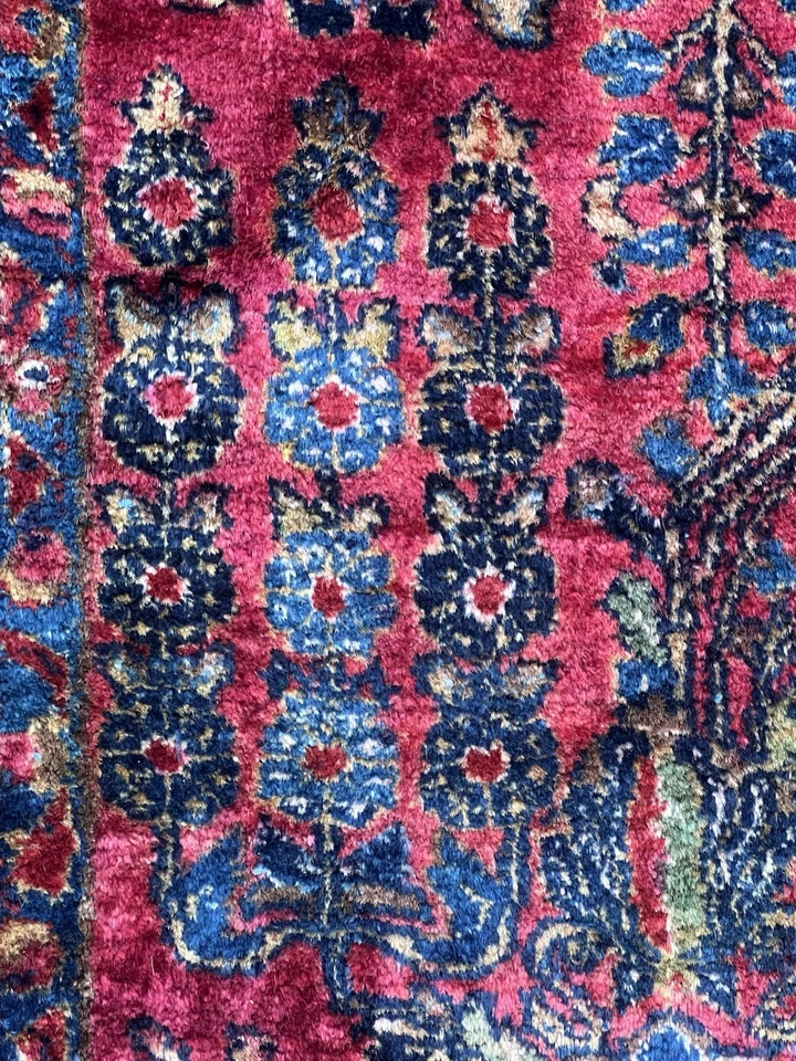 Hermosa alfombra antigua hecha a mano persa Mohajeran Sarouk 9X12 ca1920 Foto 1 de 4