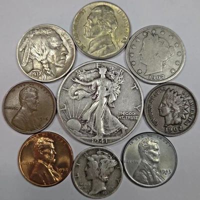 Old Obsolete US Coin Collection With Silver & Uncirculated 9 Coin Set! (Lot#2) - Image 1 of 2