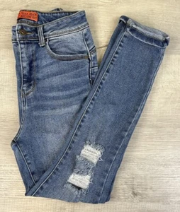 Wax Jeans Distressed Tapered Cuffed High Rise Junior Women 3/26 (Actual 23X24.5) - Picture 1 of 21