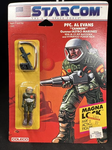 1986 Coleco STARCOM PFC Al Evans Cannon Atro Marines Sealed on Cardback Cover