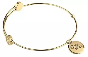 Ernstes Design Armreif Neu mit Goldstück A363 Edelstahl gold beschichtet Bangle - Bild 1 von 2