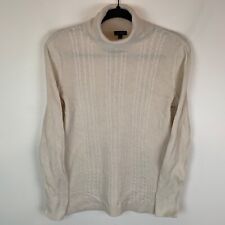 TALBOTS Beige Cable Knit Turtleneck Knitted Jumper Women's Size Medium M