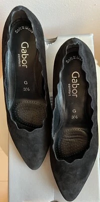 Gabor Mujer Vieira Negro Gamuza Punta Bomba Tacón Bloque EE. UU. 6 UE 36 Foto 1 de 4