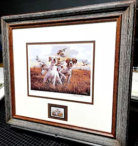 Thompson Crowe 1999 Texas Quail Stamp Print With Stamp - Brand New Custom Frame - Picture 1 of 8